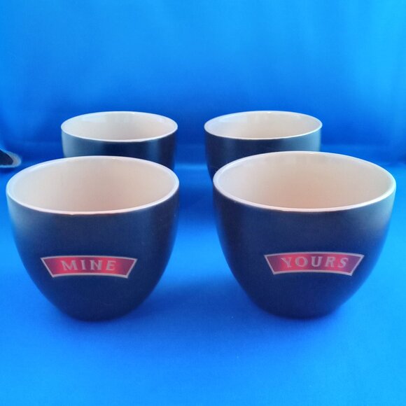 Bailey's Irish Cream 4 Ceramic Cups Yours & Mine Coffee or Dessert Mugs Set of 4 - Picture 1 of 5